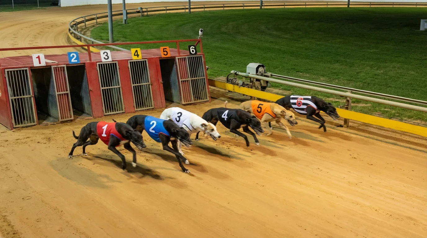 Greyhound Derby knockout format heat race at Towcester